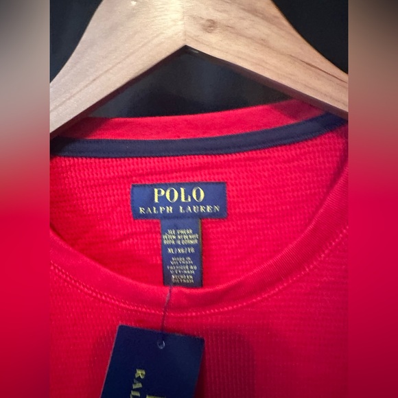Polo Ralph Lauren Men’s Thermal Shirt Waffle Red Crewneck Embroidered NWT - Picture 3 of 7